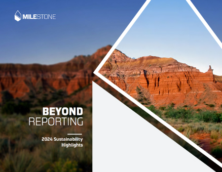 Anomage of the Milestone 2024 Sustainability Report front cover.